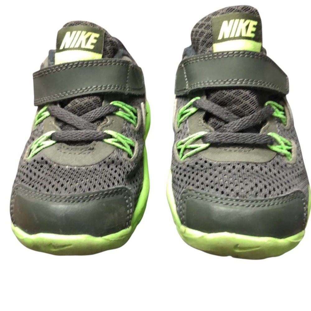 Nike Black and Green Sneakers with Mesh Ventilation